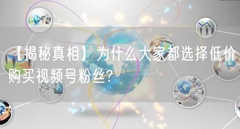 【揭秘真相】为什么大家都选择低价购买视频号粉丝?