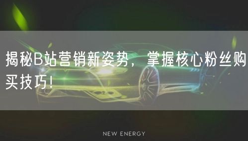 揭秘B站营销新姿势，掌握核心粉丝购买技巧！