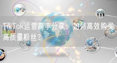TikTok运营高手分享：如何高效购买高质量粉丝？