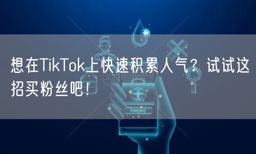 想在TikTok上快速积累人气？试试这招买粉丝吧！