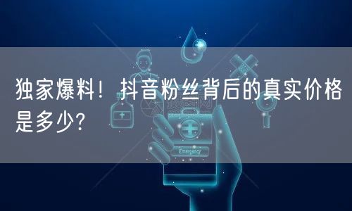独家爆料！抖音粉丝背后的真实价格是多少?