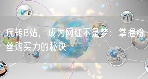 玩转B站，成为网红不是梦：掌握粉丝购买力的秘诀