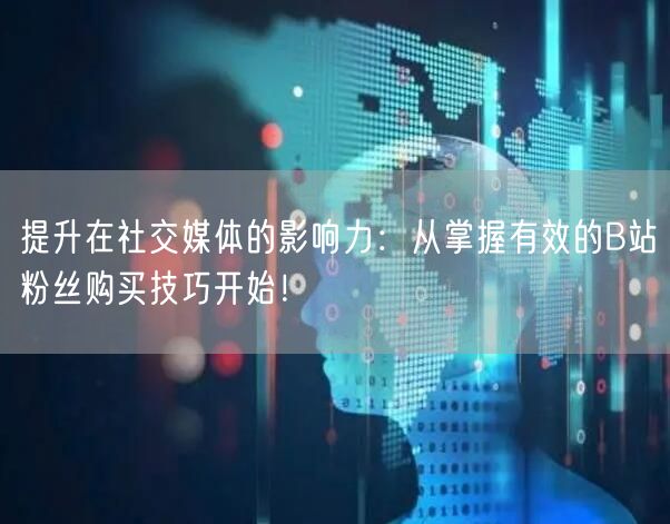 提升在社交媒体的影响力：从掌握有效的B站粉丝购买技巧开始！