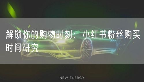 解锁你的购物时刻：小红书粉丝购买时间研究