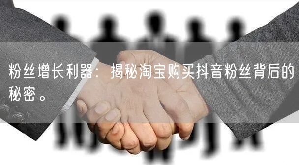 粉丝增长利器：揭秘淘宝购买抖音粉丝背后的秘密。