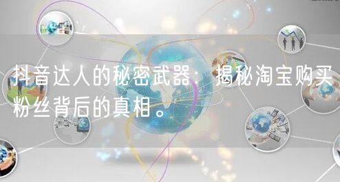 抖音达人的秘密武器：揭秘淘宝购买粉丝背后的真相。