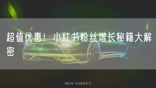 超值优惠！小红书粉丝增长秘籍大解密