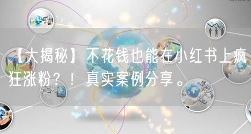 【大揭秘】不花钱也能在小红书上疯狂涨粉？！真实案例分享。