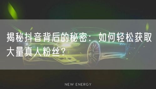 揭秘抖音背后的秘密：如何轻松获取大量真人粉丝？