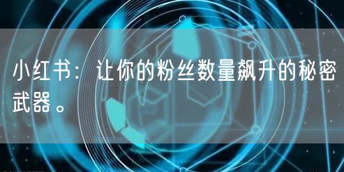 小红书：让你的粉丝数量飙升的秘密武器。