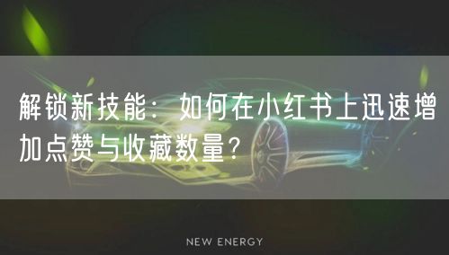 解锁新技能：如何在小红书上迅速增加点赞与收藏数量？
